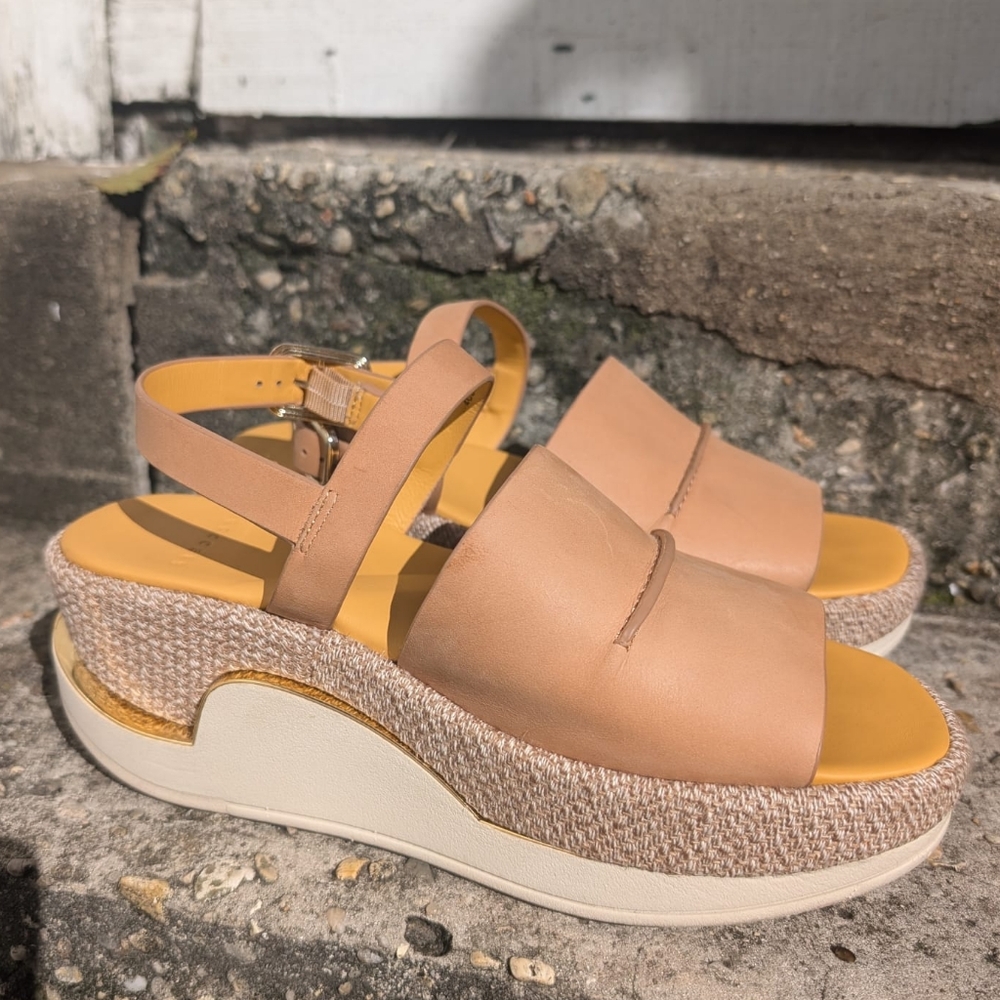 4CCCCEES Eclipse Pinch Chunky Platform Sandals Beige